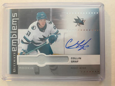 2024-25 UD Ultimate collection rookie emblems auto Collin Graf San Jose #UER-GR