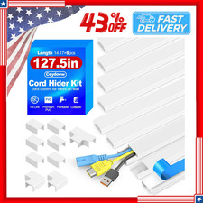 Cord Hider Kit  Wall Cable Cover Raceway  Paintable Wire Cover 112in 127.5in