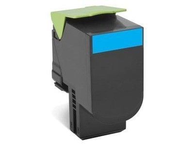 Toner cyan Lexmark 80C2HCE d'origine pour imprimante laser
