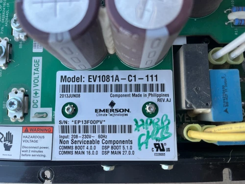 EV1081A-C1-111 Inverter Control Board 2013 Carrier Infinity Model 4 - 5 Ton