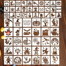 60 Pcs Halloween Stencils for Painting, Reusable 3"  5" Halloween Template