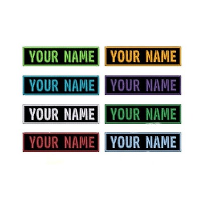 8 pcs of Custom Name Tag Embroidered Patches Multi Color Sew on 1x4 Inches Badge