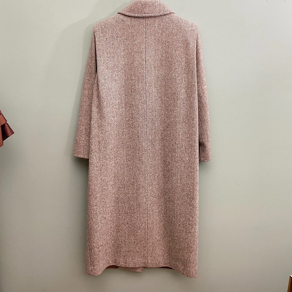 Gabardina de tweed Dani Colby de colección para mujer grande mezcla de lana espiga años 80/90 Foto 2 de 4