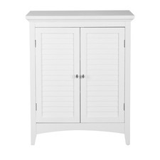 Elegant Home Fashions Wooden Bathroom Free Standing Cabinet Room Storage White