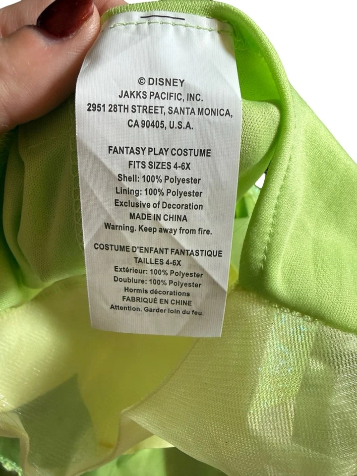 Girls Disney Princess Tiana Halloween Costume One Size Green Yellow - Image 3 of 4