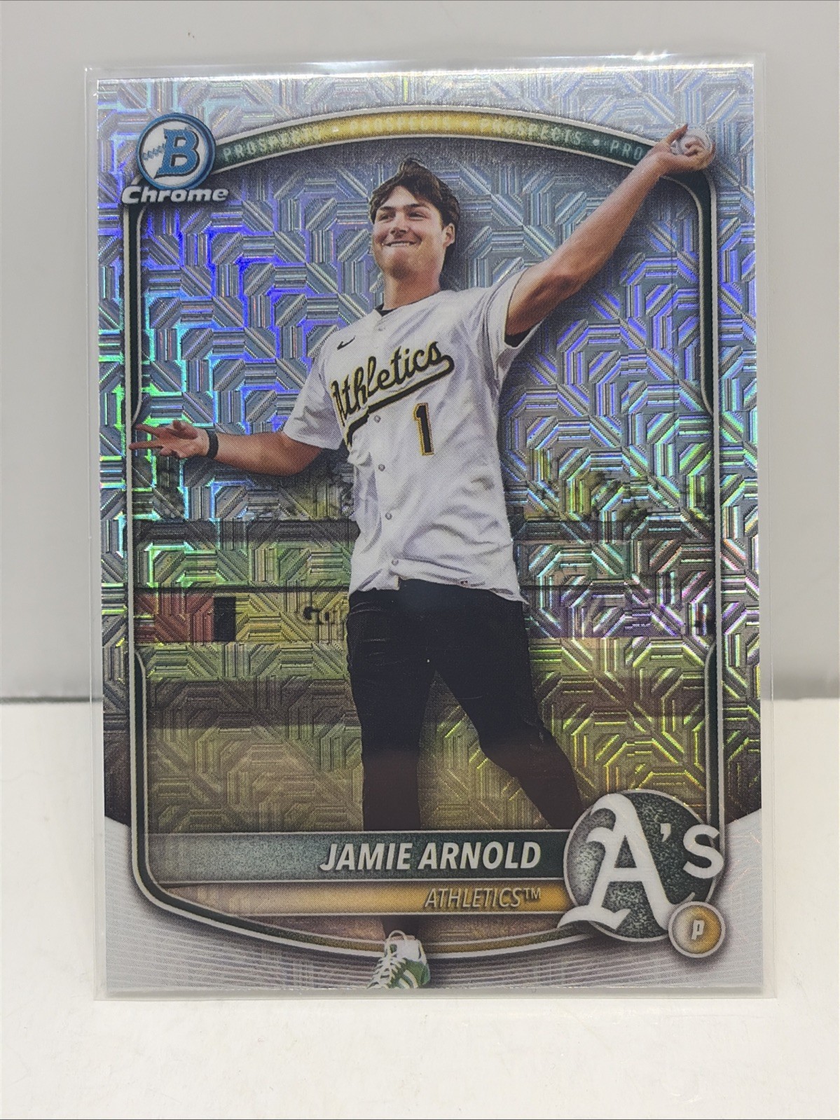 JAMIE ARNOLD 2025 Bowman Draft MOJO CHROME PHOTO VARIATION RC SSP Athletics