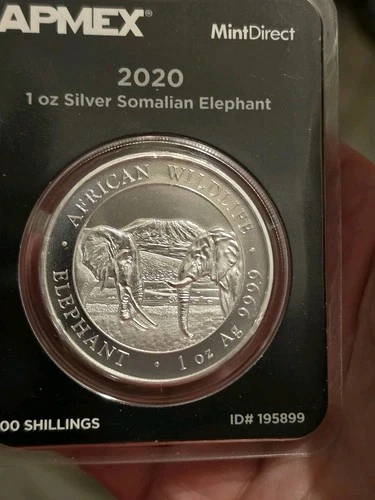 2020 Somalia Silver Elephant 1 oz — photo from the most recent tracked eBay sale