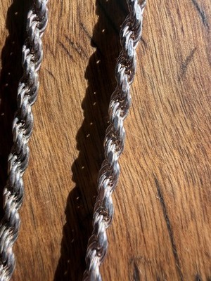 925 Sterling Silber gedrehte Seil Kette Halskette.
