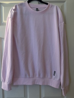 Comfrt Waffle Lounge Shirt Top Women Size M Cozy Long Sleeve Pink