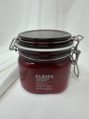 ELEMIS LIME & GINGER Bergamot SALT GLOW Body SCRUB Red Glass Jar Made In Ireland