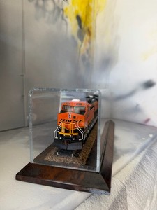 BNSF 5600 Orange Diesel Locomotive Model Unspecified Scale Acrylic Case