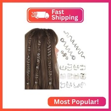 TEBIEKOY 15 Pcs Gold Hair Accessories for Braids Snake Hair Jewelry Non-Piercing