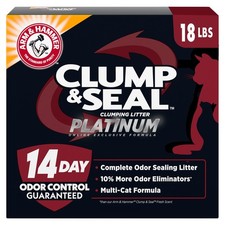 ARM  Hammer Clump  Seal Platinum Cat Litter, Multi-Cat Clumping 18 lbs