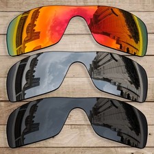 hdhut POLARIZED Replacement Lenses for-Oakley Batwolf Fire Red / Silver / Black