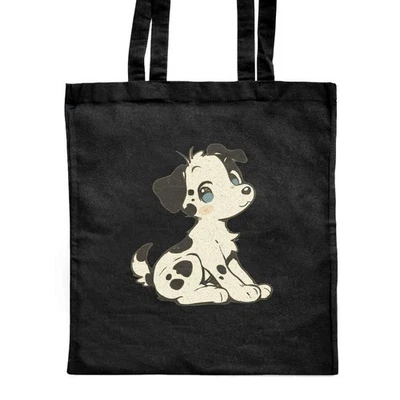 'Cute Dalmatian Puppy Sitting' Classic Black Tote Shopper Bag (ZB00028098) - Image 1 of 4