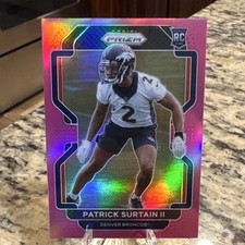 Panini 2021 Prizm Patrick Surtain II #374 Denver Broncos Pink Prizm Rookie Card