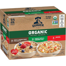 QUAKER Instant Oatmeal, USDA Organic, Non-Gmo Project Verified, 3 Flavor Variety