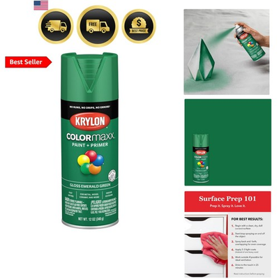 #ad #ad K0007 COLORmaxx Spray Paint and Primer for Indoor Outdoor Use Gloss Emerald ... $16.82