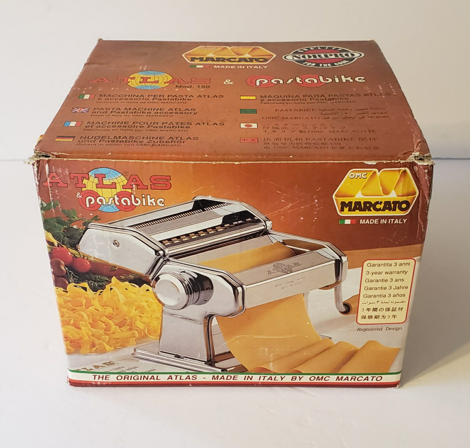 MARCATO ATLAS 150 Pasta Machine & Pastabike Set w/ Box