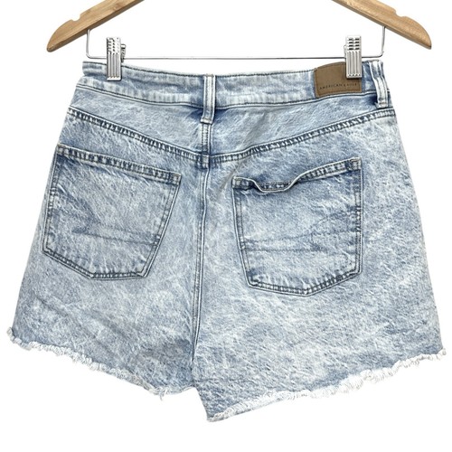 American Eagle Comfort Stretch Shorts Size 6 Distressed Cut Off Denim High Rise - Picture 3 of 3