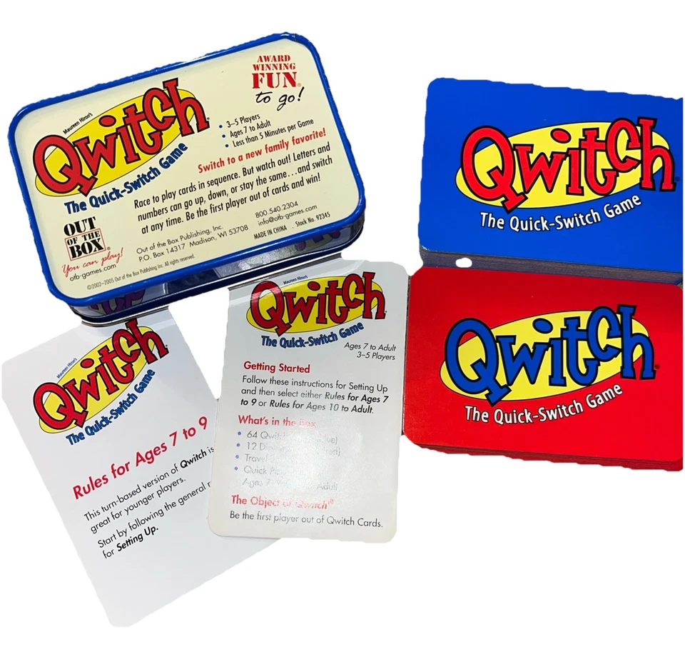 Qwitch Tin Edition, The Quick-Switch Card Game, Out of the Box, 2005 Completo B4 Foto 3 de 3