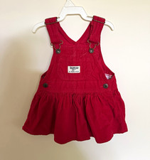 OshKosh Bgosh Girls 9 Months Red Corduroy Ove...
