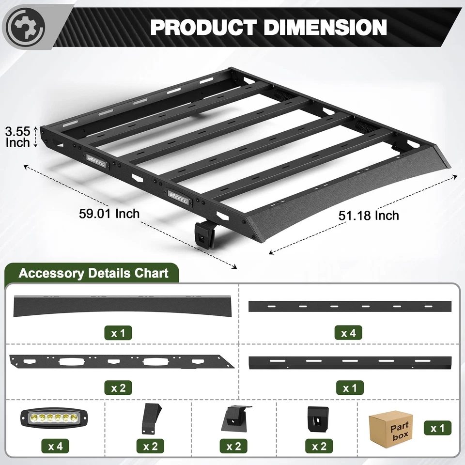 For Jeep Wrangler TJ 1997-2006 Hardtop Roof Rack Cross Bars Luggage Carrier Foto 2 de 4