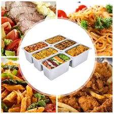 6 PACK 1/4 Size 6" Deep Stainless Steel Steam Prep Table Hotel Buffet Food Pan