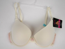 Maidenform Women's Natural Boost Demi Bra 34D NEW Ivory/Pink Pirouette