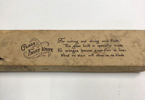 Vintage Glass Fruit Knife Box Only Original Box In Good Condition Read - Imagen 6 de 9