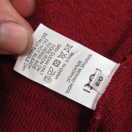 Ruti Strickjacke Pullover Damen rot klein Wolle Langarm klassisch offen Morgenmantel Schal - Bild 5 von 12
