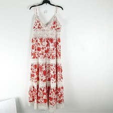 ANTONIO MELANI Devon Lace Top Adjustable Straps Tiered Maxi Dress, Size 14