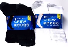 Member's Mark Men's Crew Athletic Socks Made in USA, Shoe Size 6-12, 10 Pairs