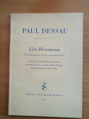 Noten. Dessau. Lilo Herrmann. Partitur. (signiert).