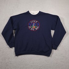 Cheek-O USA Made Embroidered Golf Crewneck Sweatshirt Women's XL Fleece Grandma