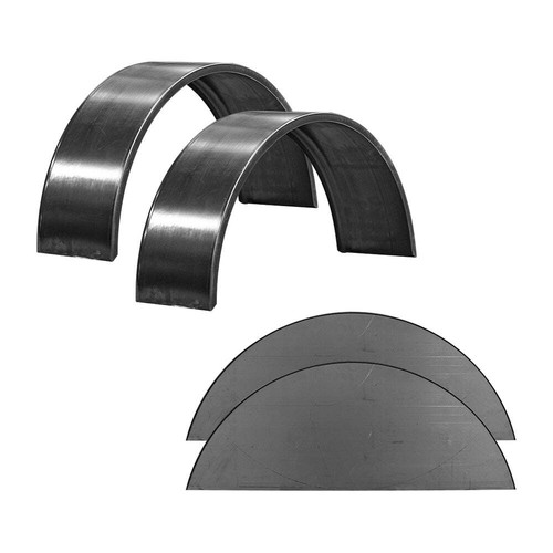Set of 2 Single Axle 9x32 Smooth Steel Rolled Fender Kit