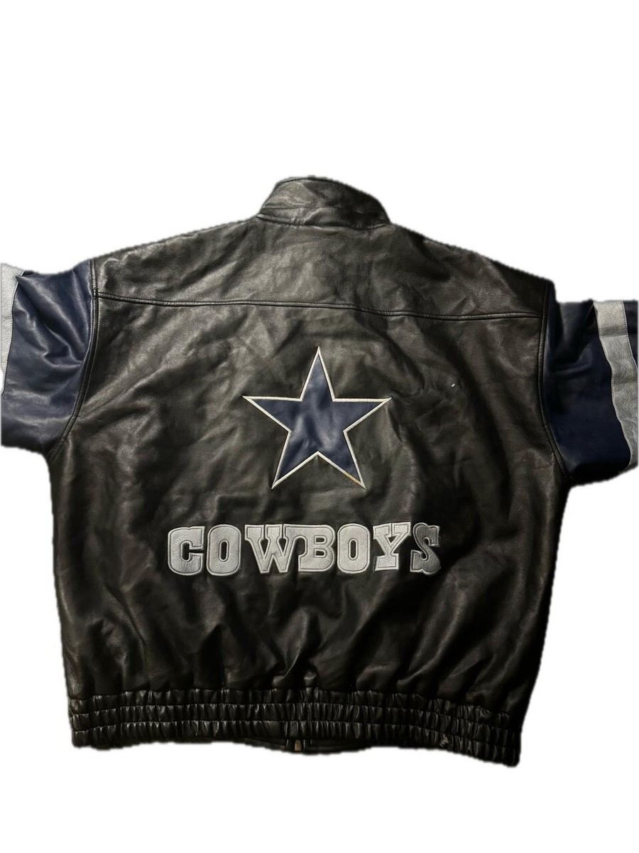 Vintage Dallas Cowboys Game Day Leather Zip Up Gameday Jacket Mens