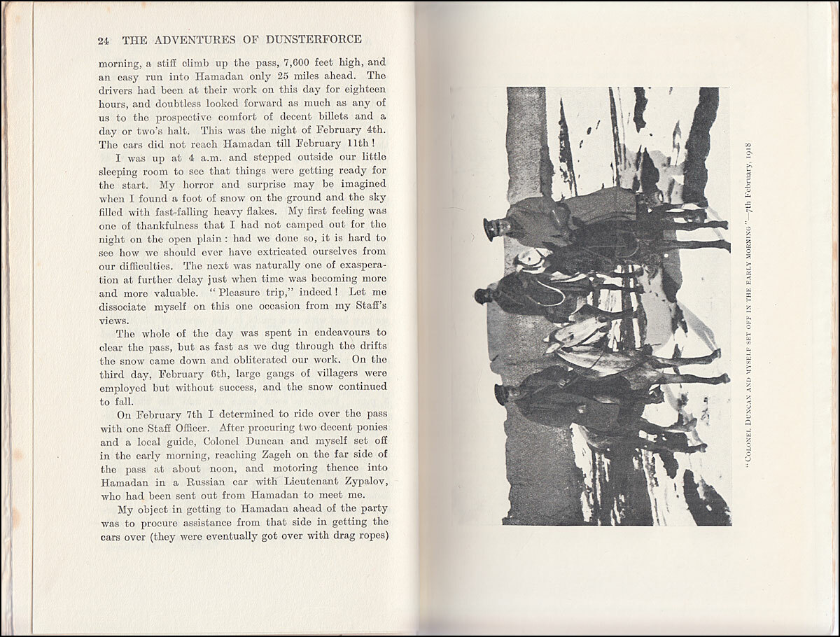 1920 Dunsterville THE ADVENTURES OF DUNSTERFORCE, Mesopotamia PERSIA