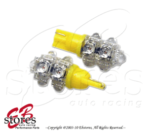T10 Wedge 1 Pair Set of 2pcs White Under Hood Light 9 Flux LED Bulbs 906 194