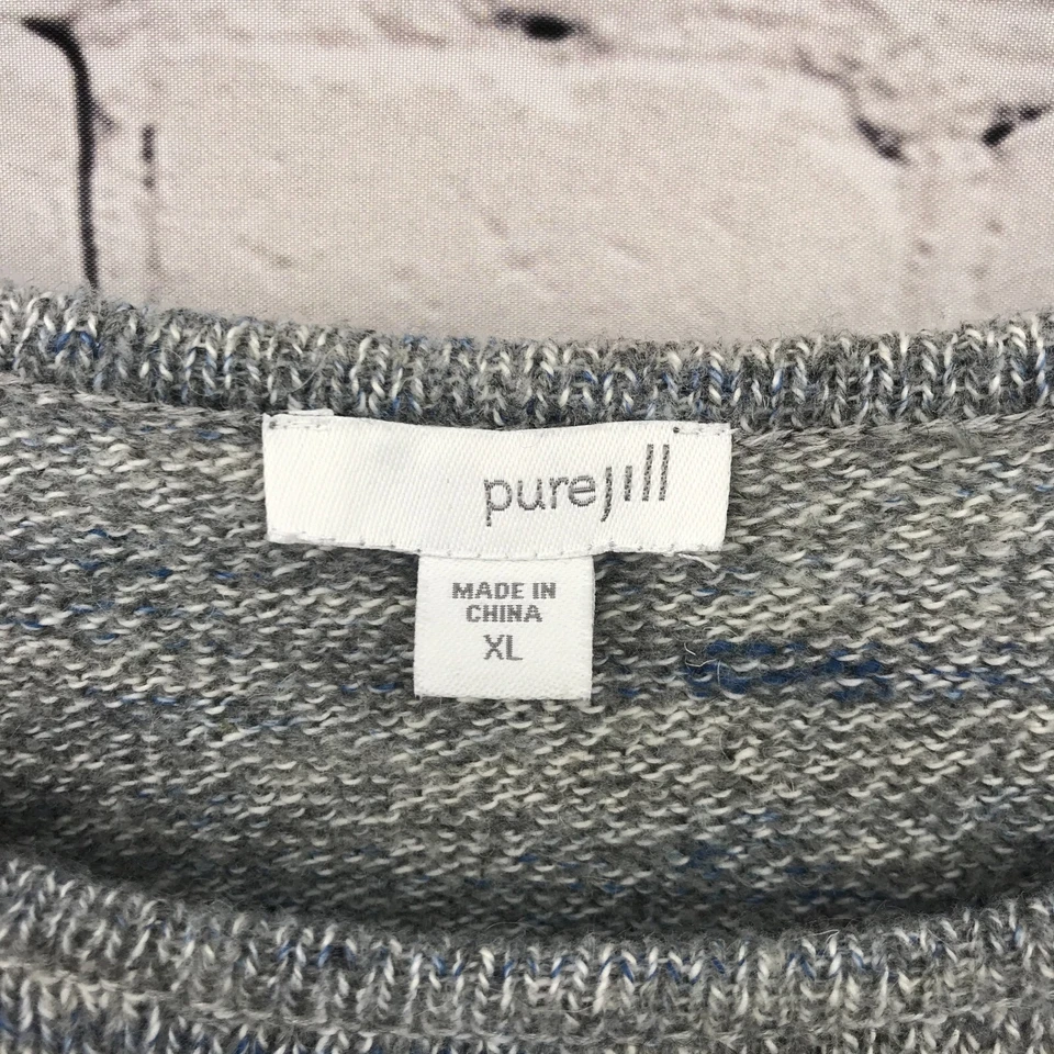 J Jill Top Mujer Extra Grande Gris Túnica Manga Larga Tejido Suéter Básico Informal Foto 2 de 4