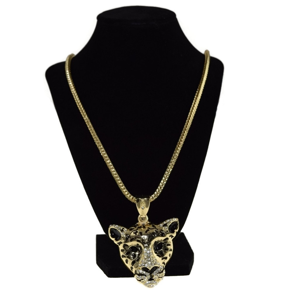 Leopard Cat Tiger Jaguar Pendant Gold Plated Hip Hop Necklace