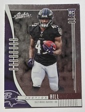 2019 Panini Absolute Football Ravens Justice Hill Rookie Card #125. rookie card picture