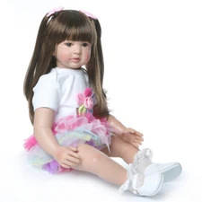 Lifelike Reborn Baby Dolls 24in Adorable Soft Body Handmade Sweet Real Life Baby