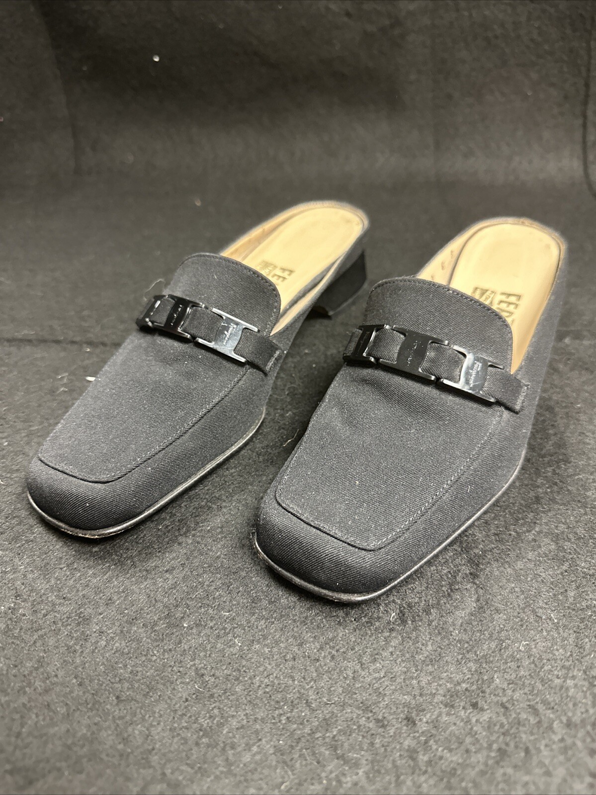 Salvatore Ferragamo Shoes Womens Black Mule Slides