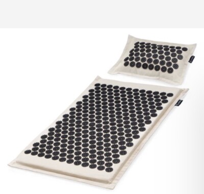 ProsourceFit Acupressure Mat and Pillow Set for Back/Neck Pain Relief Onyx Gold
