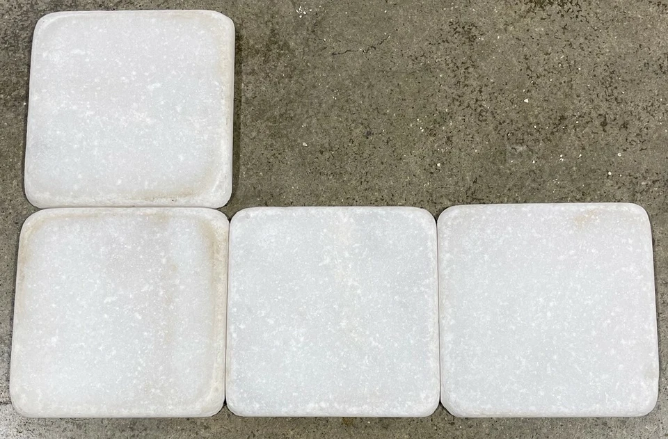 Borde de pared de piedra remodelación de azulejos Thassos blancos con brillo de nieve 4x4 (1 azulejo) T-84-1 Foto 4 de 4