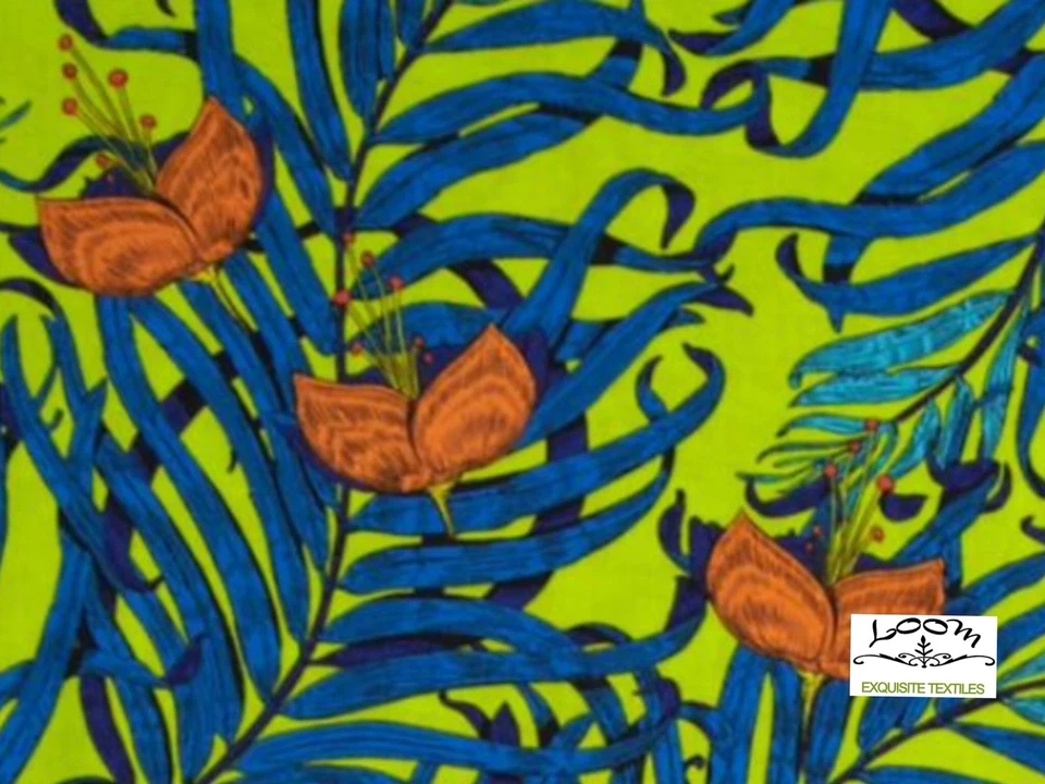 Tela de edredón de algodón RPG286 exótica palmera fronda floral hojas tropicales selva tropical Foto 3 de 4