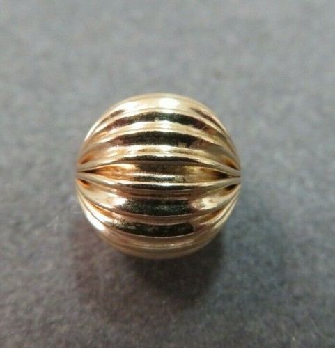 One pc 14K Solid Yellow Gold Corrugated Spacer Beads 10 mm/ .77 Gram