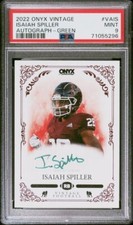 2022 Onyx Vintage AUTOGRAPH Green Ink ISAIAH SPILLER Chargers TEXAS A&M PSA 9