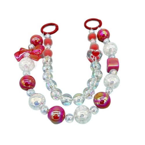 Double Layer Y2K Bowknot Beads Bag Pendant Mobile Phone Pendant - Zdjęcie 9 z 10